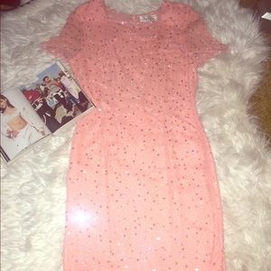 Peach sequin dress!